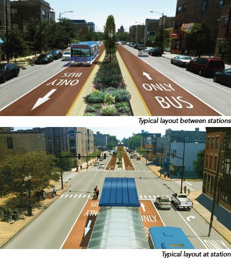 Bus Rapid Transit Bus Rapid Transit, Urban Spaces Design, Chicago Transit Authority, Urban Ideas, Walkable City, New Urbanism, Sustainable City, Rapid Transit, Site Plans