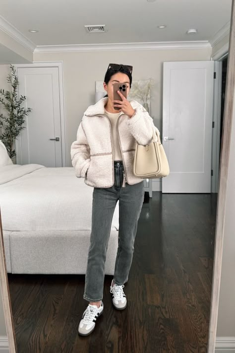 Shop Sherpa Mockneck Full-Zip and other curated products on LTK, the easiest way to shop everything from your favorite creators. Sherpa Jacket Outfit, Classic Work Outfits, Levi Wedgie, Dress Code Casual, Crochet Pants, Half Zip Sweatshirt, Jacket Outfit, Mini Sweater Dress, Sherpa Jacket