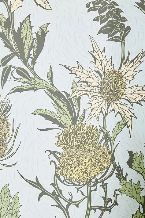 Thistle Wallpaper | Anthropologie Thistle Wallpaper, Wallpaper Anthropologie, Block Print Wallpaper, Wallpapers Ideas, Flowers Wallpapers, Cute Flower Wallpapers, Autumn 2023, Botanical Wallpaper, Bhldn Weddings