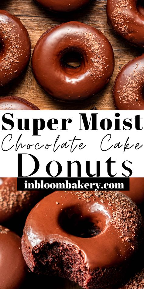 Cake Doughnuts Recipe, Homemade Baked Donuts, In Bloom Bakery, Bloom Bakery, Doughnut Recipe Easy, Cake Donuts Recipe, The Best Chocolate Cake, Homemade Donuts Recipe, Baked Donut Recipes