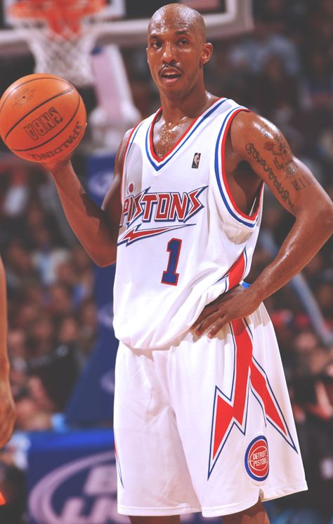 Detroit Pistons : Photo Bad Boy Pistons, Thunder City, Chauncey Billups, Joe Dumars, Chris Paul, Nba Logo, Dennis Rodman, Basketball Leagues, Nba Stars