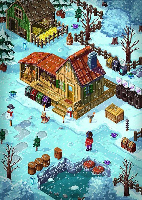 Stardew Valley Fan Art, Stardew Valley Art, Stardew Valley Ideas, Stardew Valley Layout, Stardew Valley Tips, Stardew Valley Fanart, Jessica Smith, Farm Art, Camping Games