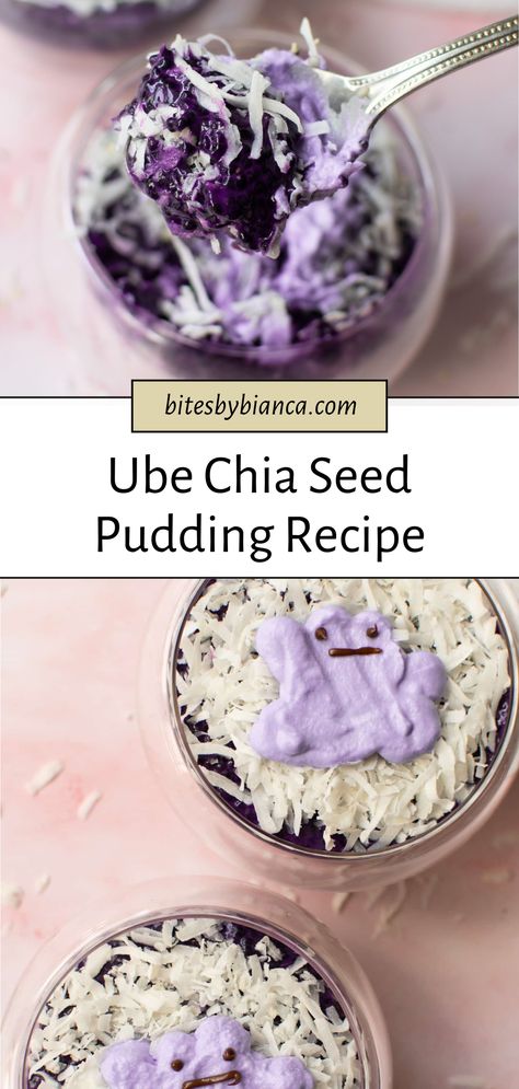 Try this unique chia seed pudding with a twist – ube chia seed pudding! Its vibrant purple color makes it a fun chia seed breakfast recipe. This easy breakfast is packed with healthy fats and fiber, thanks to the chia seed pudding, shredded coconut, and hemp seeds. Best Pudding Recipe, Chia Seed Breakfast, Chia Seed Recipes Pudding, Chia Pudding Recipes, Chia Seed Pudding, Pudding Desserts, Vibrant Purple, Breakfast Recipe, Chia Pudding