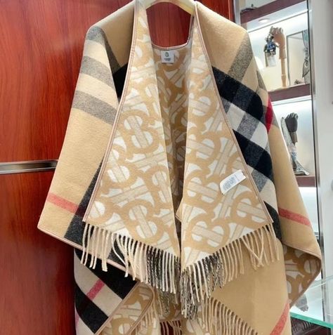 Burberry Monogram Wool Cashmere Reversible Cape Shawl With Dress, Burberry Boots, Burberry Monogram, Fall Evening, Boutique Dress Designs, Boutique Dress, Abaya Fashion, Supply Chain, Plaid Scarf