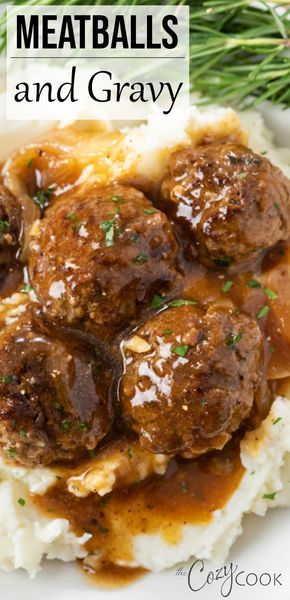 Meatballs And Gravy, Tender Meatballs, Meatball Recipes Easy, Hamburger Steak, Brown Gravy, Where's The Beef, Beef And Pork, Ground Beef Recipes For Dinner, Hamburger Recipes