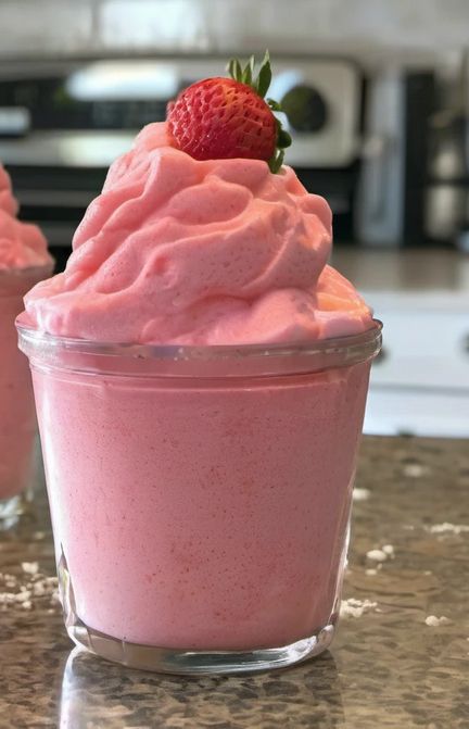 Refreshing Strawberry Dole Whip Recipe for Every Occasion Diy Dole Whip, Dole Whip Disney Recipe, Strawberry Dole Whip Recipe, Pineapple Whip Recipe, Strawberry Dole Whip, Frozen Strawberry Recipes, Homemade Ice Cream Recipes Machine, Dole Recipes, Cheesecake Bars Easy