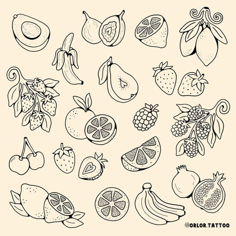 fruit flash available for handpoke 🍓 🍊 so so excited about these especially the strawberry and raspberry bunches. can’t wait to tattoo them! I’ve got space next week available including bank holiday Monday. I always do deals on multiple pieces booked in one session! dm to book in or to ask any questions! 🙃 @harmlesstattoo Braintree, Essex #handpokedtattoo #fruitflash #handpokeflash #strawberrytattoo #lemontattoo #fruittattoo #tattooideas #cutetattoo #handpokeartist #stickandpoke #essextat... Fruit Tattoo Stencil, Mini Fruit Tattoo, Minimalist Fruit Tattoo, Minimal Fruit Tattoo, Matching Fruit Tattoos, Strawberry Stick And Poke, Tiny Fruit Tattoo, Fruit Sticker Tattoo, Dragonfruit Tattoo