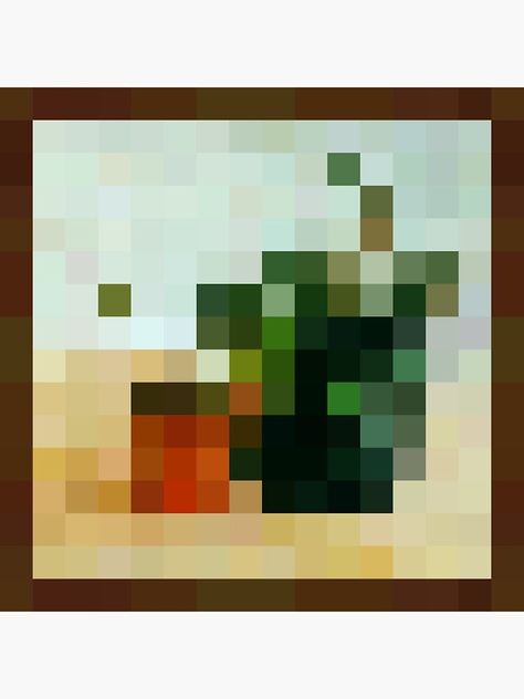 Minecraft Paintings Pixel Art, Minecraft Vines Pixel, Minecraft Painting In Game, Minecraft Painting Pixel Art, Minecraft Painting Template, Plant Minecraft, Painting Pixel Art, Minecraft Painting, Painting Minecraft