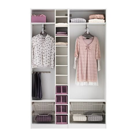 PAX Wardrobe with interior organizers IKEA 10-year Limited Warranty. Read about the terms in the Limited Warranty brochure. Spare Room Storage, Armoire Ikea, Armoire Pax, Interior Ikea, Deep Closet, Pax Closet, Shelf Insert, Ikea Wardrobe, Closet Curtains