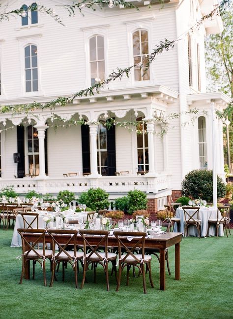 Wedding Theme Outdoor, Mansion Wedding Venues, Wedding Backyard Reception, Backyard Reception, Beautiful Beach Wedding, Raleigh Wedding, Garden Wedding Venue, Outdoor Reception, Southern Weddings