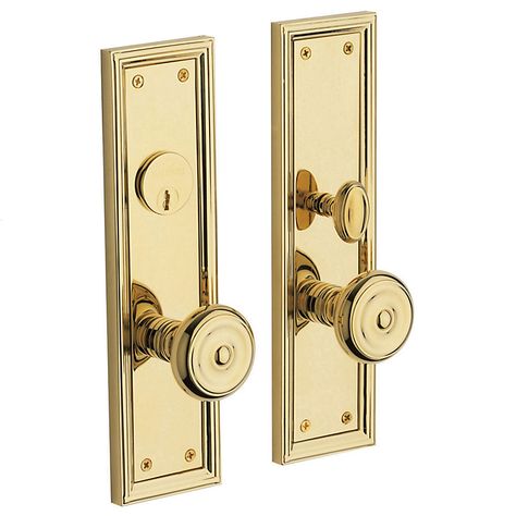 Nashville Entrance Trim (6547.031) French Door Sizes, Brass Door Hardware, Front Door Hardware, Baldwin Hardware, Mortise Lock, Fiberglass Door, Brass Door, Unlacquered Brass, Entry Doors