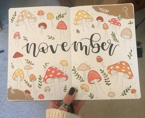 November Dot Journal Ideas, November Journal Ideas Cover, November Title Page, November Header, Bullet Journal Ideas For November, November Cover Page Bullet Journal, November Journal Page, Bujo November Theme, November Cover Page