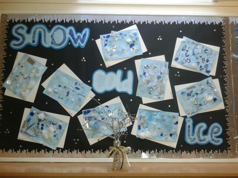 Winter display by Reception.We so totally rocked this! Winter Display Boards Eyfs, Eyfs Winter Display, Winter Display, Reception Class, Eyfs Classroom, Winter Artwork, Nursery Activities, Display Boards, Snow Ice