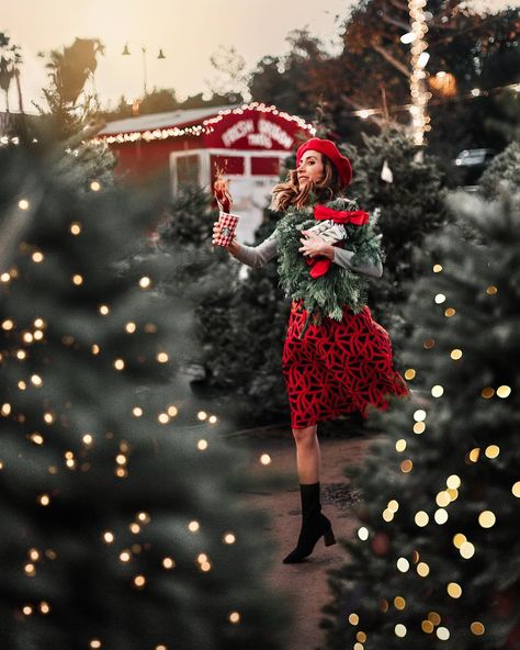 G U L I N on Instagram: “NOPE, not excited for Christmas at all 🎄🤩 Photo taken and edited by @munopia” Opening Presents Christmas, Christmas Tree Photoshoot, Tree Farm Photo Shoot, Christmas Instagram Pictures, Look Expensive On A Budget, Excited For Christmas, Opening Presents, Glamorous Christmas, Outdoor Christmas Decoration Ideas