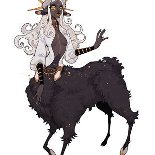 啧 Sheep Girl Character Design, Sheep Centaur, Sheep Character Design, Sheep Oc, Sheep Character, Black Goat, Goat Art, Character Inspo, Mythical Creatures Art