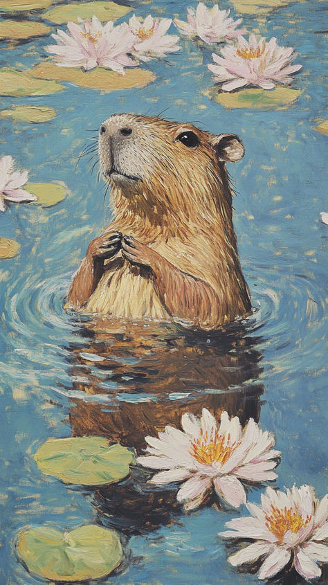 Watercolor Capybara Capybara Wallpaper, Capybara Art, Fat Animals, Pastel Art, Art Inspo, Cute Pictures, Sketch Book, Pastel, Illustrations