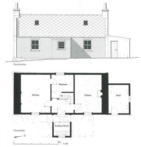 Cottage Floor Plan, Scottish Cottages, Historical House, Croft House, Scottish House, Building Logo, Irish Cottage, Vernacular Architecture, Little Cabin