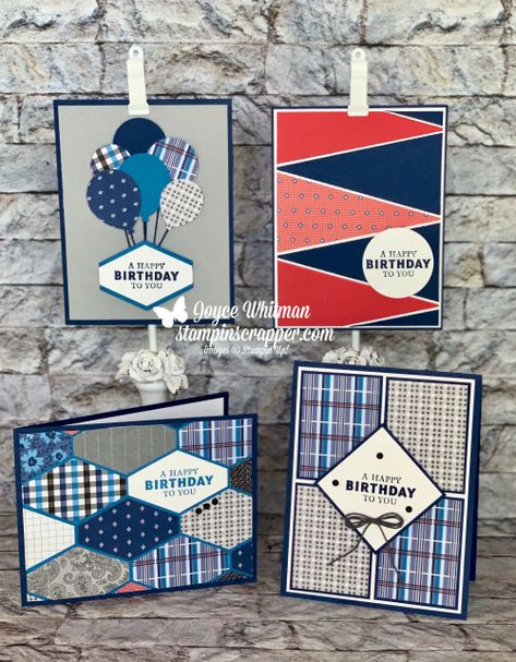 Masculine Cards Handmade Happy Birthday, Simple Birthday Cards For Men, Masculine Birthday Cards Handmade, Stampin Up Masculine Birthday Cards, Cards For Men Handmade, Masculine Cards Handmade, Paper Birthday Cards, Online Bingo, Designer Paper Cards