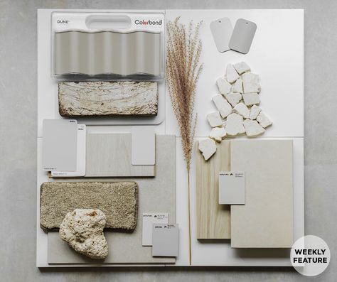 Our #FridayFlatlay this week, is from Carlene Gomez, Colour Consultant, Hudson Homes, NSW, and features #COLORBONDsteel #Dune and #Surfmist. Thank you so much Carlene. It is a beautiful Flatlay. #letstalkcolour #COLORBONDdesigners #COLORBONDpalette #HudsonHomes Boho Style Interior, Design Style Quiz, Interior Design Help, Hudson Homes, Pallet House, Color Plan, Colour Consultant, Interior Design Guide, Design Consultation