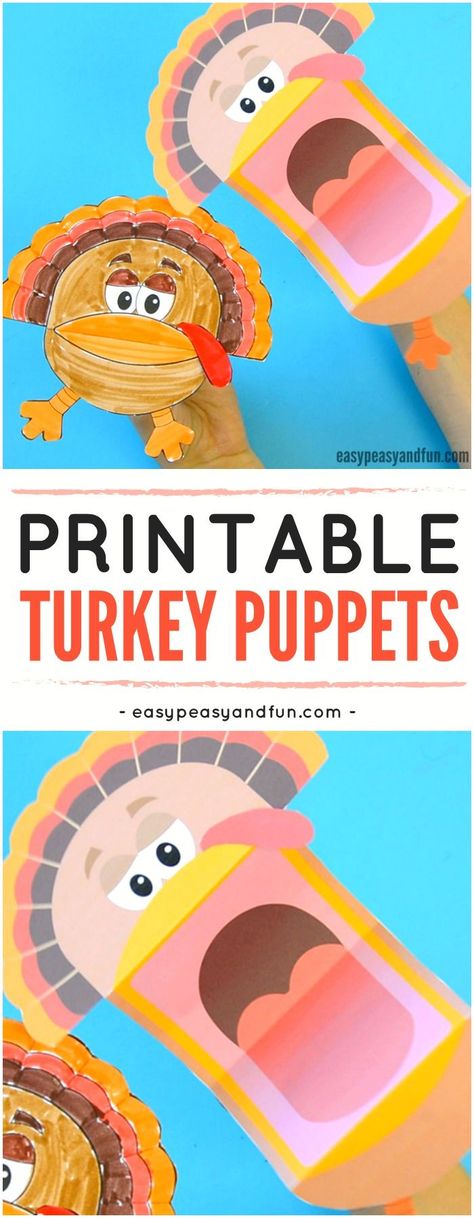 Printable Turkey Puppets Craft for Kids. Super Fun Thanksgiving and Fall Activity for Kids. #Craftforkids #Thanksgivingcraftforkids #Printablepuppets Fall Activity For Kids, Thanksgiving Arts And Crafts, Thanksgiving Art Projects, Diy Thanksgiving Crafts, Thanksgiving Crafts For Toddlers, Thanksgiving Turkey Craft, Thanksgiving Crafts Diy, Easy Thanksgiving Crafts, Thanksgiving Activities For Kids