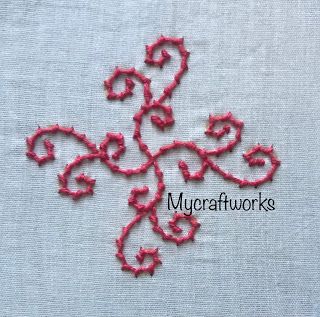 Coral Embroidery Pattern, Coral Stitch Embroidery Design, Coral Embroidery Design, Coral Stitch Embroidery, 52 Blocks, Kamal Kadai, Coral Stitch, Types Of Embroidery Stitches, Coral Embroidery