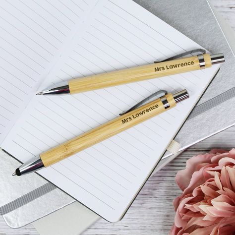 🖋️✏️ To the teachers who write the future, our Personalised Engraved Pen & Pencil Set is crafted just for you! Made from sustainable bamboo, this elegant duo honours your dedication with every letter and equation. Engrave it with your favourite teacher's name for a daily reminder of their impact. Let's give a standing ovation to those who shape minds with a gift that leaves a lasting impression! ✨👩‍🏫👨‍🏫 📢 Make learning extraordinary and say "Thank You" with a personal touch. Subscribe to ou... Grading Papers, Hen Party Favours, Bamboo Pen, Engraved Pens, Pen And Pencil, Vinyl Gifts, Daily Writing, Personalized Teacher Gifts, Teacher Thank You