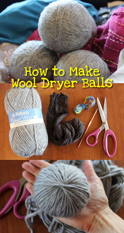 How to Make Wool Dryer Balls - So easy & a great gift idea with essential oils! aLittleInsanity.com #diy #wool #gifts Tovad Ull, Yarn Balls, Diy Wool, Wool Gifts, Essential Oils Gifts, Dryer Balls, Wool Dryer Balls, Wool Balls, Cleaners Homemade