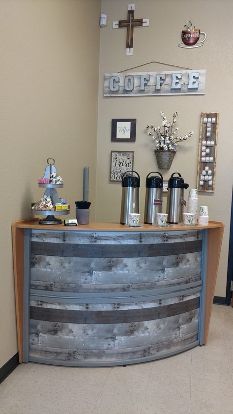 Commercial Coffee Bar Ideas, Church Coffee Bar Ideas Design, Church Entryway Decor Foyers, Church Fellowship Hall Decor, Church Coffee Station, Lobby Area Design, Church Entryway Decor, Church Coffee Bar Ideas, Church Entrance Decor