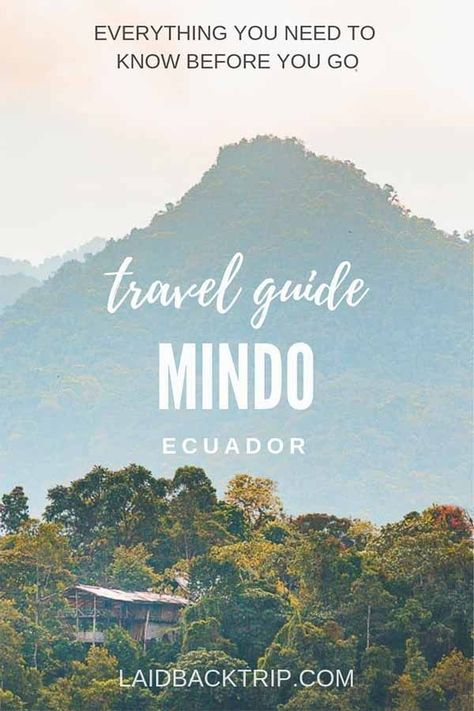 Mindo Travel Guide | Read our complete guide on best things to do in Mindo, Ecuador. Experience cloud forest, do bird watching, hike along Nambilla waterfalls, take a ride by cable car, admire butterflies, taste chocolate, coffee or do adventure activities, everything only 2 hours travel from the capital Quito. | #mindo #ecuador #cloudforest #wildlife #waterfalls Mindo Ecuador, South America Travel Route, South America Travel Photography, South America Travel Itinerary, South America Travel Destinations, Backpacking South America, South America Destinations, Ecuador Travel, Cloud Forest