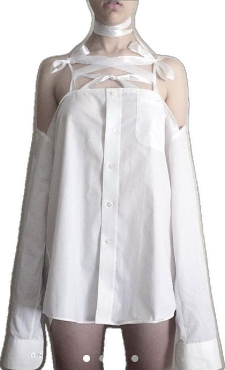 Deconstruction Fashion, White Dress Shirt, Ribbon Dress, Fantasy Fashion, Character Outfits, Fashion Sewing, Aesthetic Clothes, Dress Shirt, Pretty Outfits