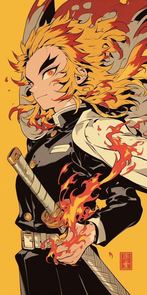 #rengoku #demonslayer #kimetsunoyaiba #anime #manga #cartoon #wallpaper #phonewallpaper #animewallpaper Rengoku Wallpaper, Manga Cartoon, Disney Cosplay, Orange Aesthetic, Demon Art, Anime Shadow, Cool Anime Pictures, Anime Kiss, Art Drawings Sketches Simple