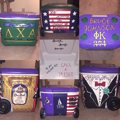 Lambda Chi Alpha Fraternity Cooler. #paintedcoolers Lambda Chi Alpha Cooler, Nola Cooler, Formal Coolers, Frat Formal, Fraternity Cooler, Painted Coolers, Formal Cooler, Fraternity Coolers, Lambda Chi Alpha