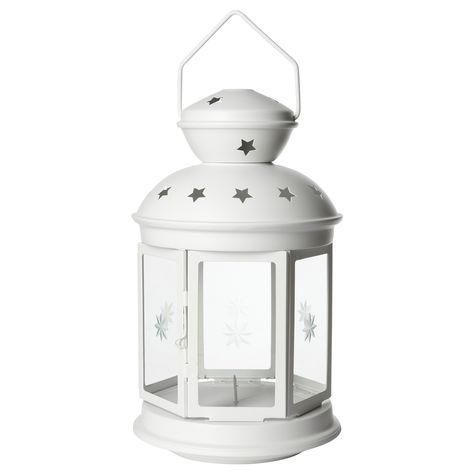 ROTERA Lantern for block candle - IKEA.  I want to get these and spray paint them all different colors! Ikea Lantern, Ikea Lanterns, Ikea Candles, Carpenter Bee Trap, Tiger Lilies, Block Candles, White Lanterns, Large Lanterns, Lantern Candle Decor