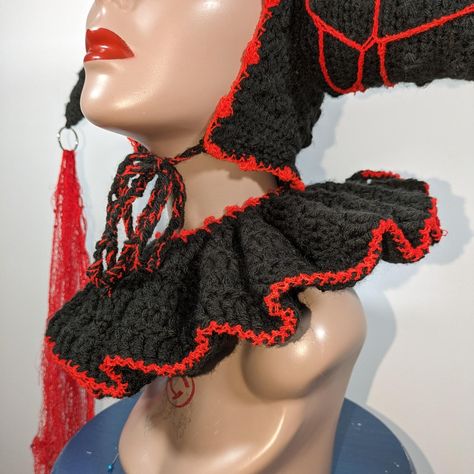 Crochet Jester Collar, Jester Crochet Hat, Clown Hat Crochet, Jester Hat Crochet, Crochet Clown Collar, Crochet Jester Hat, Clown Collar, Clown Hat, Jester Hat