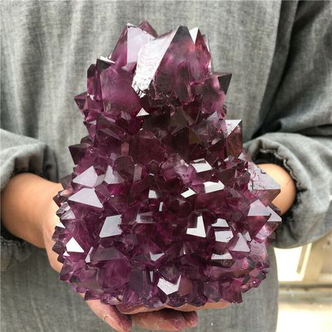 2.4LB-3.3LB Rare Purple Alunite Crystal Mineral Specimen Point Reiki Healing | eBay Alum Crystals, Amethyst Quartz Crystal, Crystal Egg, Rainbow Quartz, Pretty Rocks, Cool Rocks, Purple Colour, Rare Crystal, Minerals And Gemstones