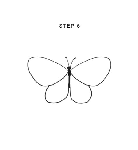 How to Draw a Butterfly: Easy Step by Step Tutorial Boho Drawings Easy, East Butterfly Drawings, Butterfly Tattoo Easy To Draw, How To Draw A Butterfly Easy Simple, How To Draw Butterflies Easy, How To Paint A Butterfly Easy, Painted Butterfly Easy, How To Draw Butterfly Easy, Simple Butterfly Drawing Outline