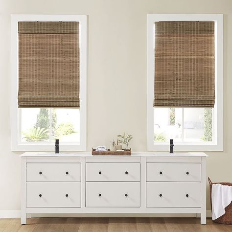 Madison Park Lyndon Cordless Light-Filtering Roman Shade - JCPenney Standard Window Sizes, Bamboo Roman Shades, Cordless Roman Shades, Bamboo Panels, Woven Wood Shades, Bamboo Light, Kitchen Blinds, Bamboo Shades, Privacy Panels