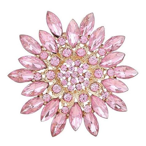 Pink Sparkly Rhinestone Flower Brooch ($3.91) ❤ liked on Polyvore featuring jewelry, brooches, rhinestone flower brooch, flower jewelry, flower brooch, pink flower brooch and flower broach Sunflower Brooch, Lapel Pins Wedding, Designer Brooch, Blossom Jewelry, Hat Bag, Pink Sparkly, Sparkle Jewelry, Diamond Brooch, Rhinestone Flower