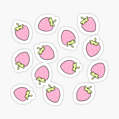 Strawberry Stickers, Preppy Stickers, Stickers Kawaii, 강아지 그림, Tumblr Stickers, Scrapbook Stickers Printable, Bullet Journal Stickers, Stickers For Sale, Kawaii Stickers