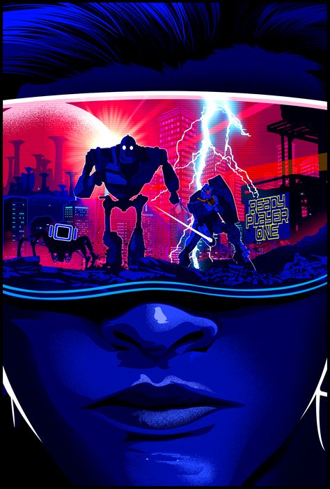 Ready Player One Movie, Bridge Of Spies, The Iron Giant, Rock Festival, Ready Player One, Player One, Arte Cyberpunk, Alternative Movie Posters, Retro Waves