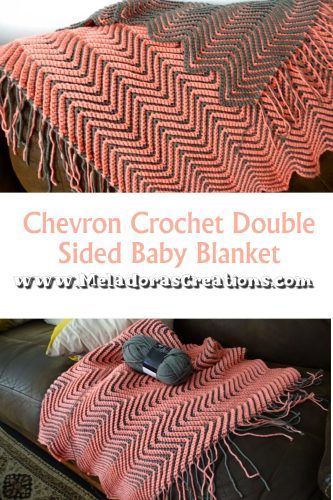 Chevron Crochet Double Sided Baby Blanket – Free crochet pattern – Meladora's Creations Crochet Chevron Baby Blanket Pattern, Chevron Crochet Blanket, Crochet Zig Zag, Double Sided Blanket, Crochet Chevron Baby Blanket, Making Blankets, Zig Zag Crochet, Chevron Baby Blankets, Chevron Crochet