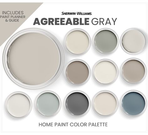 Agreeable Gray Sherwin Williams Palette, Shitake Paint Sherwin Williams Coordinating Colors, Colors That Go With Agreeable Gray, Accent Colors For Agreeable Gray, Agreeable Gray Complimentary Colors, Agreeable Gray Coordinating Colors, Gray Coordinating Colors, Agreeable Grey Color Scheme, Paint Placement