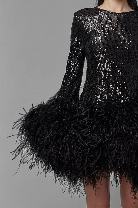 Sequin And Feather Dress, Black Party Outfit, Drag Party, Attire Guide, Bridal Shower Activities, Holiday Party Attire, Holiday 2024, Team Party, Diy Wedding Dress