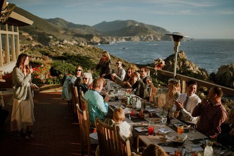 This Couple Lucked Out with the Dreamiest Light During Their Big Sur Elopement | Junebug Weddings Big Sur Micro Wedding, Whitw Dress, California Coastal Wedding, Ca Wedding Venues, Wedding Venues In California, Airbnb Elopement, Small Beach Weddings, Big Sur Elopement, Airbnb Wedding