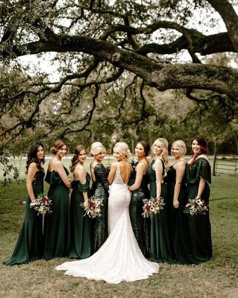 Mystical Wedding, Forest Green Bridesmaid Dresses, Dark Green Wedding, Dark Green Bridesmaid Dress, Pretty Bridesmaid Dresses, Winter Bridesmaid Dresses, Bridesmaid Dresses Under 100, Fall Bridesmaid Dresses, Stunning Bridesmaid Dresses