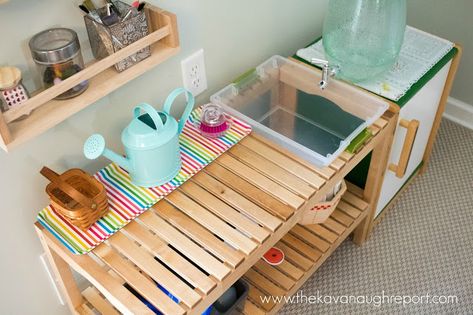 Ikea Montessori, Diy Mud Kitchen, Ikea Play Kitchen, Ikea Nursery, Diy Ikea, Montessori Diy, Montessori Playroom, Ikea Ivar, Montessori Toddler Activities