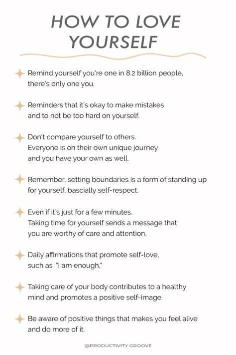 To find authentic happiness it starts by learning how to love yourself first. Self-compassion, positive self-affirmations daily to combat negative self-talk. Loving yourself helps support memtal and emotional health as well Positive Things To Do For Yourself, What Does Self Love Mean, Practising Self Love, How To Do Things For Yourself, Articles On Self Love, How To Show Yourself Love, How To Be Enough For Yourself, How To Self Love Tips, Self Nurturing Ideas