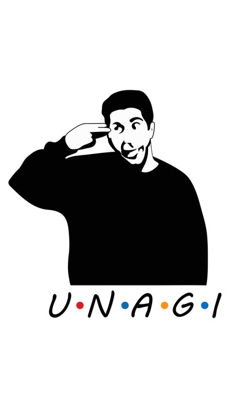 Whether you are a true fan of the famous American TV show Friends, you can recognize this scene in our fanart Friends Ross Geller Unagi Sticker. It was in a Season 6 episode titled The One with... Unagi Friends, Unagi Friends Tattoo, Friends Unagi, Tattoo Friends Serie, Friends Tattoo Tv Show, Ross Friends, Tv Tattoo, Tattoo Tv Shows, American Tv Show