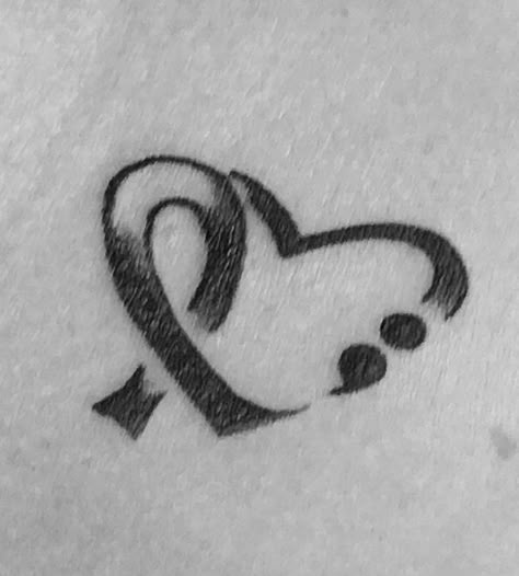 Survivor Tattoo, Awareness Tattoo, Semi Colon, Tattoo Heart, Ribbon Tattoos, Semicolon Tattoo, Health Tattoo, Tattoos Skull, Trendy Tattoo