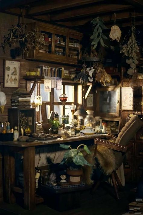 Asian Magic Aesthetic, Piratecore Bedroom, Interior Alchemy, Cluttered House, Bg Design, Desk Inspiration, Witch House, 판타지 아트, Environment Concept Art